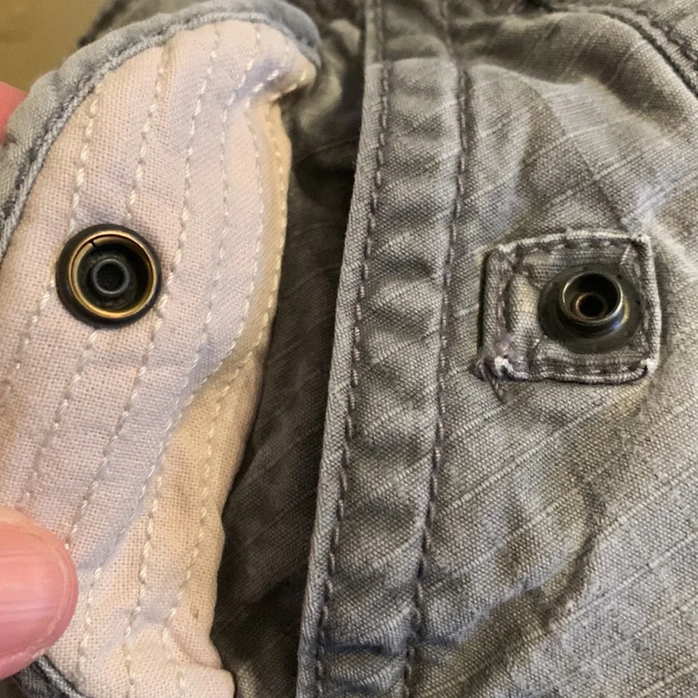 Gap kids 7 slim cargo shorts woven ripstop canvas denim gray adjustable waist